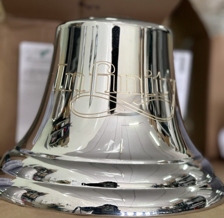 Nautical brass ship bell rotary engraved